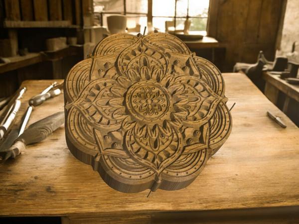 Mandalastempel aus Hartholz